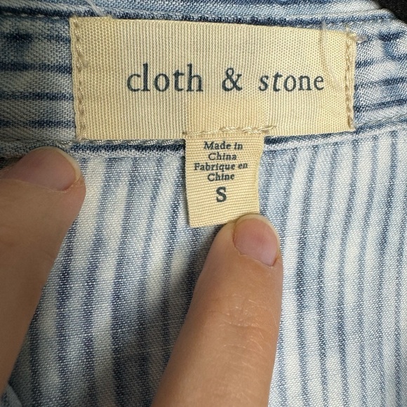 Cloth & Stone pinstripes wash tencell lyocell shirt size small - Picture 2 of 6